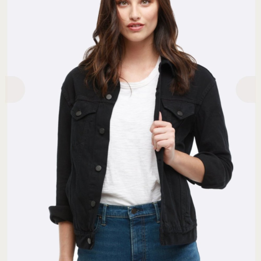 ABLE The Minelia Denim Jacket Black Size XS *NWT*